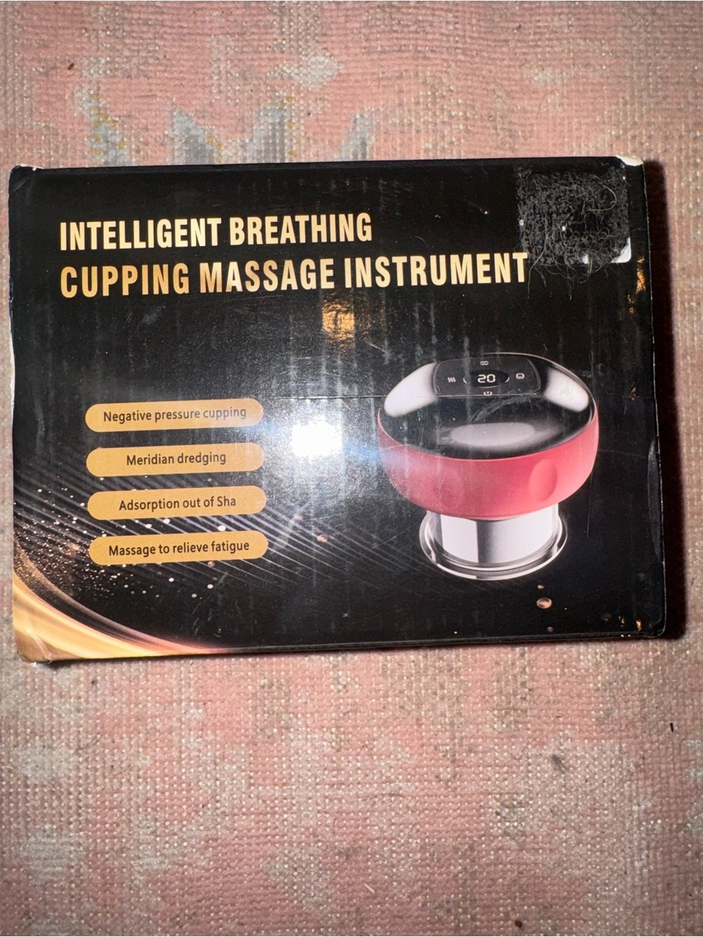 Intelligent Breathing Cupping Massage Instrument - Pink/Black